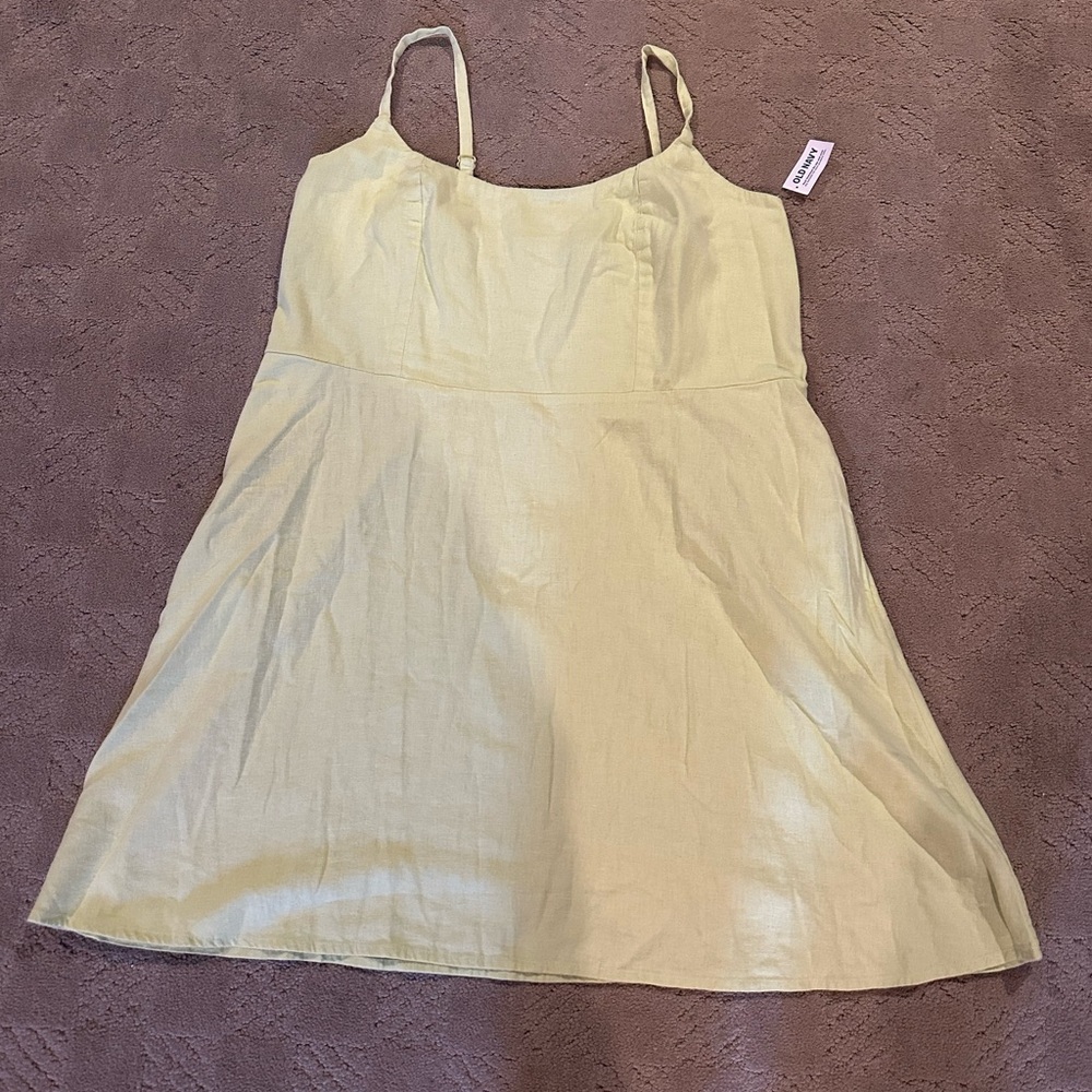 Light Green/Yellow Adjustable Strap Dress